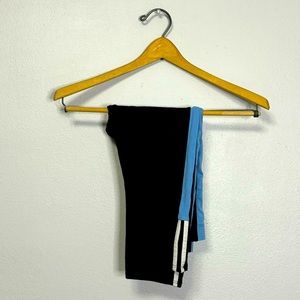 Spalding Cropped Leggings 3/4 Length Dark Blue with Stripes